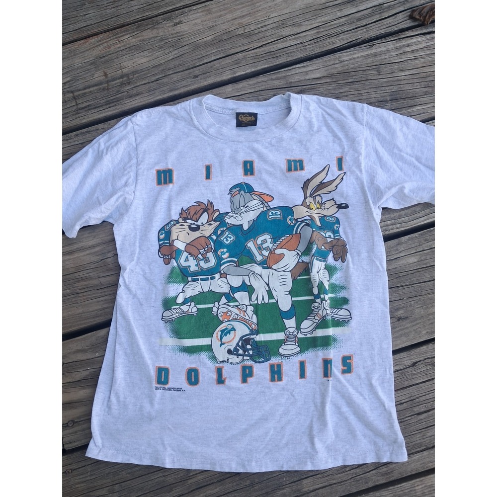Vtg Miami Dolphins Looney Tunes Men's Tee T shirt Size L